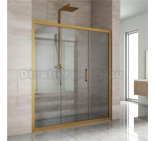 Душевая дверь в нишу Kubele DE019D3-CLN-BR 160 см, профиль бронза