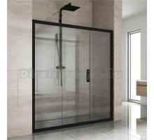 Душевая дверь в нишу Kubele DE019D3-CLN-BLMT 160 см, профиль матовый черный