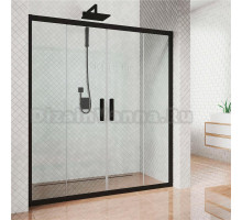 Душевая дверь в нишу Kubele DE019D4-CLN-BLMT 150 см, профиль матовый черный