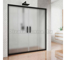 Душевая дверь в нишу Kubele DE019D4-MAT-BLMT 230 см, профиль матовый черный