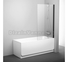 Шторка на ванну Ravak PVS1-80 Transparent, профиль черный