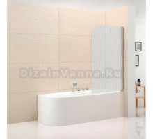 Шторка на ванну Cezares Eco V-1-80/140-P-Cr-R стекло punto