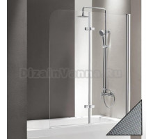 Шторка на ванну Cezares Eco O-V-21-120/140-P-Cr-R стекло punto