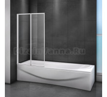 Шторка на ванну Cezares Relax V-2-80/140-C-Bi стекло прозрачное