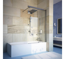 Шторка на ванну GuteWetter Slide Pearl GV-862 правая 120 см стекло бесцветное, профиль хром