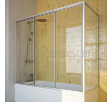 Шторка на ванну GuteWetter Practic Part GV-413A левая 198x80 см стекло бесцветное, профиль матовый хром
