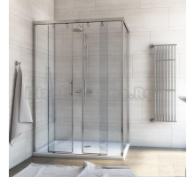 Душевой уголок GuteWetter Slide Rectan GK-865 левая 160x90 см стекло бесцветное, профиль хром
