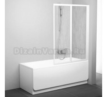 Шторка на ванну Ravak VS2 105 Rain, профиль белый