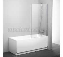 Шторка на ванну Ravak PVS1-80 Transparent, профиль сатин