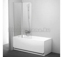 Шторка на ванну Ravak CVS2-100 L Transparent, профиль сатин