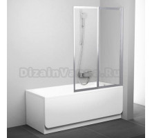 Шторка на ванну Ravak VS2 105 Transparent, профиль сатин