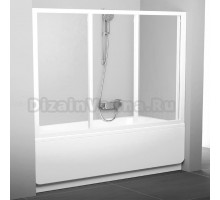 Шторка на ванну Ravak AVDP3-180 Transparent, профиль белый