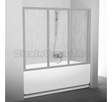 Шторка на ванну Ravak AVDP3-160 Rain, профиль сатин