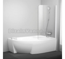Шторка на ванну Ravak Rosa CVSK1 160/170 R Transparent, профиль белый