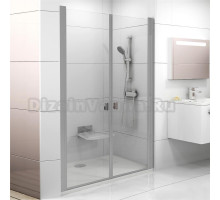 Душевая дверь в нишу Ravak CSDL2-120 Transparent, профиль сатин