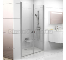 Душевая дверь в нишу Ravak CSDL2-100 Transparent, профиль сатин