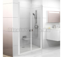 Душевая дверь в нишу Ravak CSDL2-100 Transparent, профиль белый