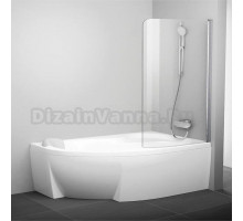 Шторка на ванну Ravak Rosa CVSK1 160/170 R Transparent, профиль блестящий