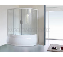 Шторка на ванну Royal Bath Alpine RB 160ALP-T 160 см, прозрачное стекло