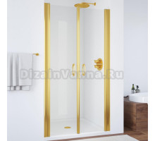 Душевая дверь в нишу Vegas Glass E2P 75 09 01 профиль золото, стекло прозрачное