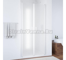 Душевая дверь в нишу Vegas Glass E2P 90 01 10 профиль белый, стекло сатин