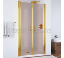 Душевая дверь в нишу Vegas Glass E2P 90 09 05 профиль золото, стекло бронза