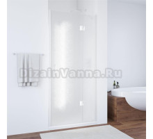 Душевая дверь в нишу Vegas Glass AFP 100 01 02 R профиль белый, стекло шиншилла