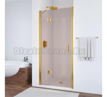 Душевая дверь в нишу Vegas Glass AFP 100 09 05 L профиль золото, стекло бронза