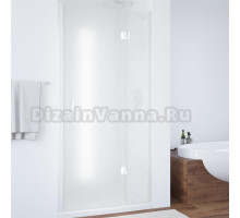 Душевая дверь в нишу Vegas Glass AFP 110 01 10 R вход 73 см, профиль белый, стекло сатин