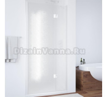 Душевая дверь в нишу Vegas Glass AFP 110 01 02 R вход 73 см, профиль белый, стекло шиншилла