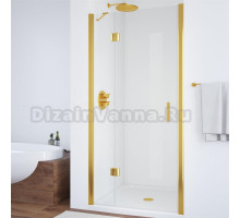 Душевая дверь в нишу Vegas Glass AFP 110 09 01 L вход 73 см, профиль золото, стекло прозрачное