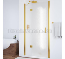 Душевая дверь в нишу Vegas Glass AFP 110 09 02 L вход 73 см, профиль золото, стекло шиншилла