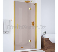 Душевая дверь в нишу Vegas Glass AFP 110 09 05 R вход 73 см, профиль золото, стекло бронза
