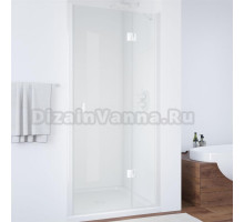 Душевая дверь в нишу Vegas Glass AFP 110 01 01 R вход 63 см, профиль белый, стекло прозрачное
