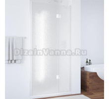 Душевая дверь в нишу Vegas Glass AFP 110 01 02 R вход 63 см, профиль белый, стекло шиншилла