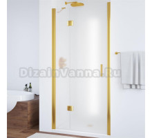Душевая дверь в нишу Vegas Glass AFP 110 09 10 L вход 63 см, профиль золото, стекло сатин