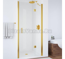 Душевая дверь в нишу Vegas Glass AFP 110 09 01 R вход 63 см, профиль золото, стекло прозрачное