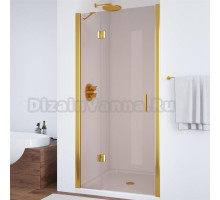 Душевая дверь в нишу Vegas Glass AFP 120 09 05 L профиль золото, стекло бронза