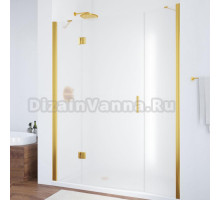 Душевая дверь в нишу Vegas Glass AFP-F 130 09 10 L профиль золото, стекло сатин