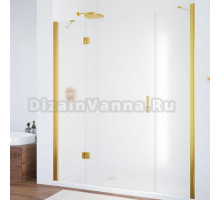 Душевая дверь в нишу Vegas Glass AFP-F 140 09 10 L профиль золото, стекло сатин