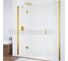 Душевая дверь в нишу Vegas Glass AFP-F 150 09 01 L профиль золото, стекло прозрачное