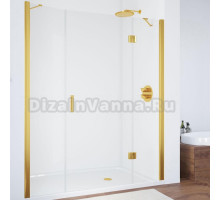 Душевая дверь в нишу Vegas Glass AFP-F 150 09 01 R профиль золото, стекло прозрачное