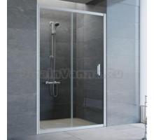 Душевая дверь в нишу Vegas Glass ZP 110 07 01 профиль матовый хром, стекло прозрачное