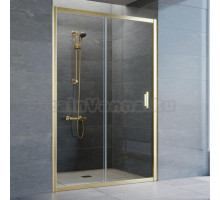 Душевая дверь в нишу Vegas Glass ZP 130 09 01 профиль золото, стекло прозрачное