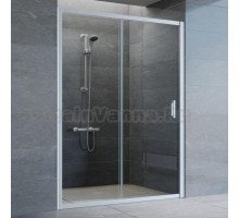 Душевая дверь в нишу Vegas Glass ZP 140 07 01 профиль матовый хром, стекло прозрачное