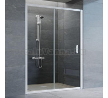 Душевая дверь в нишу Vegas Glass ZP 140 01 01 профиль белый, стекло прозрачное