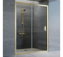 Душевая дверь в нишу Vegas Glass ZP 140 09 01 профиль золото, стекло прозрачное