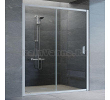 Душевая дверь в нишу Vegas Glass ZP 160 07 01 профиль матовый хром, стекло прозрачное