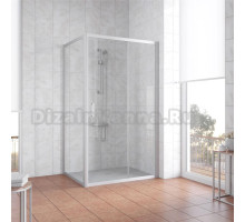 Душевой уголок Vegas Glass ZP+ZPV 100*80 07 01 профиль матовый хром, стекло прозрачное