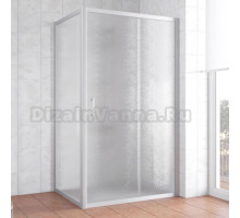 Душевой уголок Vegas Glass ZP+ZPV 100*80 07 02 профиль матовый хром, стекло шиншилла